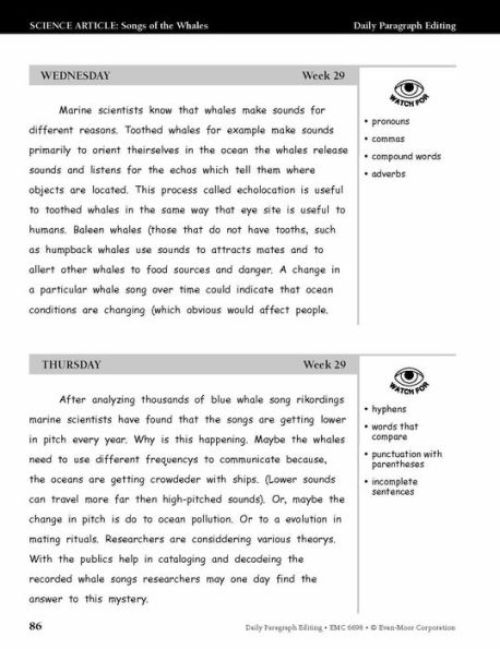 Daily Paragraph Editing, Grade 8 - Student Workbook