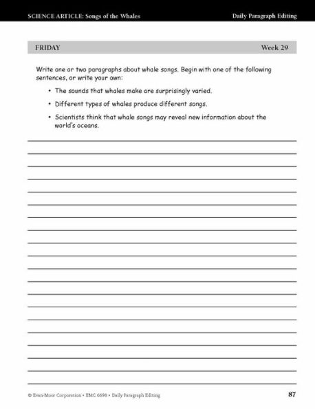 Daily Paragraph Editing, Grade 8 - Student Workbook