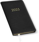 Alternative view 1 of 2025 Paper Source Black Leather Weekly Pocket Planner