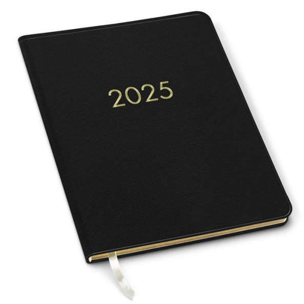 2025 Black Leather Weekly Academic Planner