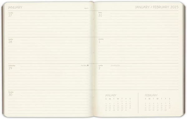 2025 Black Leather Weekly Academic Planner