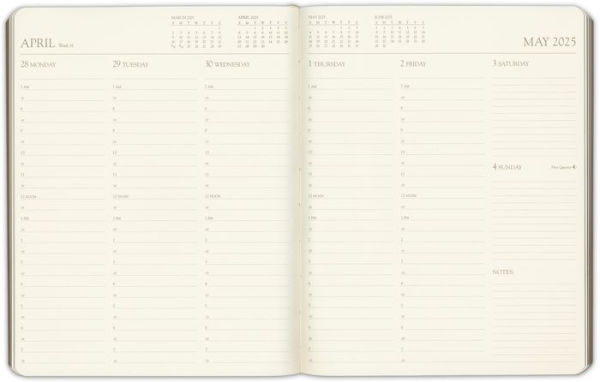 2025 Navy 12M Professional Weekly Desk Planner