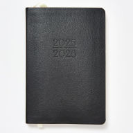 Title: 2025-2026 Paper Source Black Leather 12-Month Daily Planner July 2025 - June 2026