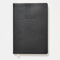 Title: 2025-2026 Paper Source Black Leather 18-Month Weekly Pocket Planner