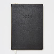 Title: 2025-2026 Paper Source Black Leather 18-Month Monthly Pocket Planner