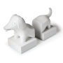 Jonathan Adler Dachshund White Resin Bookends- 2 Pieces