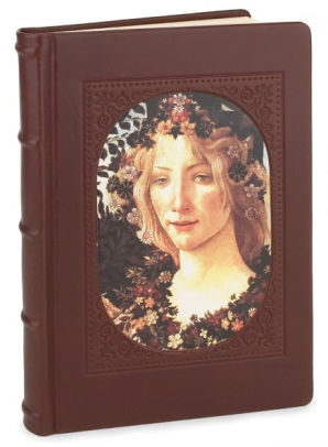 Brown Botticelli Primavera Inset Italian Leather Lined Journal 6 X 8.5