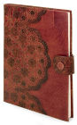 Brown Leather Antique Lace Embossed Lined Journal (6