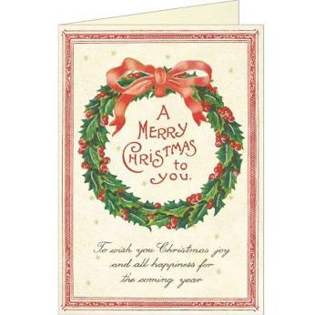 Merry Christmas Wreath Christmas Boxed Card