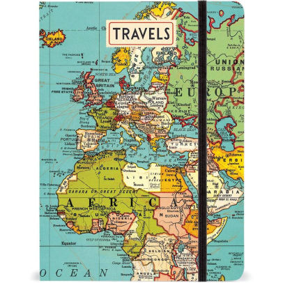 Vintage Map Bound Lined Journal 6 x 8