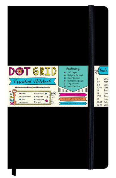 Dot Grid Essential Notebook Black