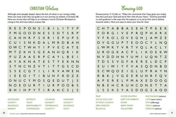 Reader's Digest Large Print Religious Word Search: 100 Easy-to-read Brain-challenging Christian puzzles