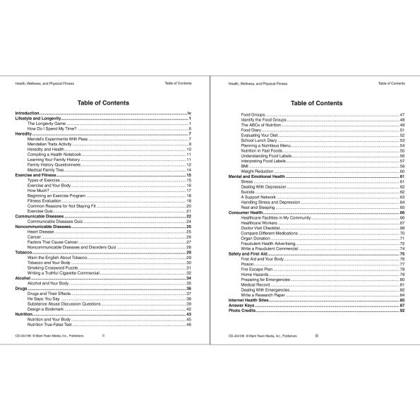 Health, Wellness, and Physical Fitness, Grades 5 - 12