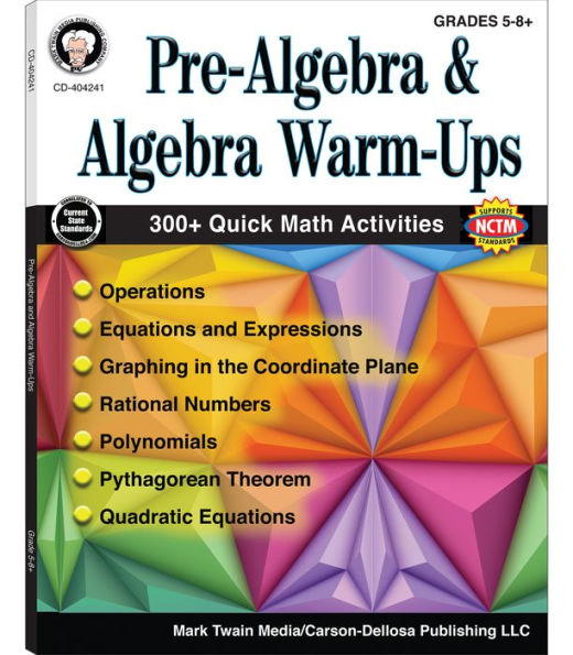 Pre-Algebra and Algebra Warm-Ups, Grades 5 - 12