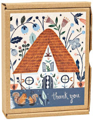 Title: Cozy Cabin Thank You GreenThanks Notecards, Author: Flora Waycott