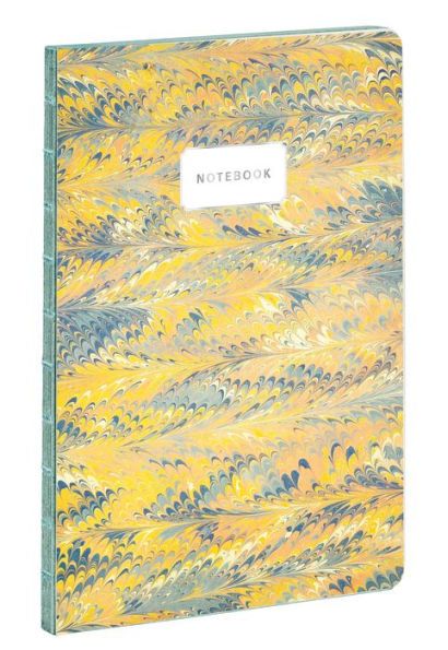 teNeues - A5 Notebook: Florentine Yellow Marble-Print Notebook, Paperback - 140 Lined Pages with Lay Flat Binding: Our A5 Size Standard Paperback Notebook