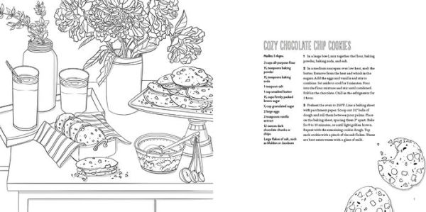 A Cozy Coloring Cookbook: 40 Simple Recipes to Cook, Eat & Color