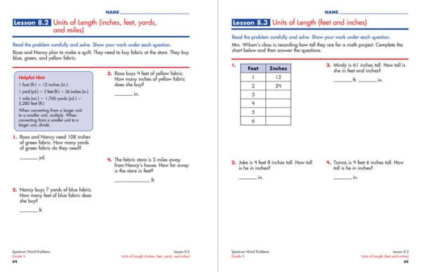 Word Problems, Grade 4