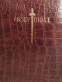KJV Sword Study Bible Giant Print Walnut Alligator Bonded Leather Indexed