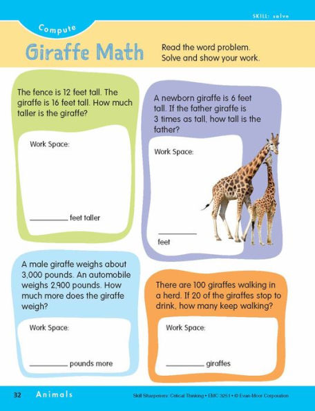 Skill Sharpeners: Critical Thinking, Grade 1 Workbook