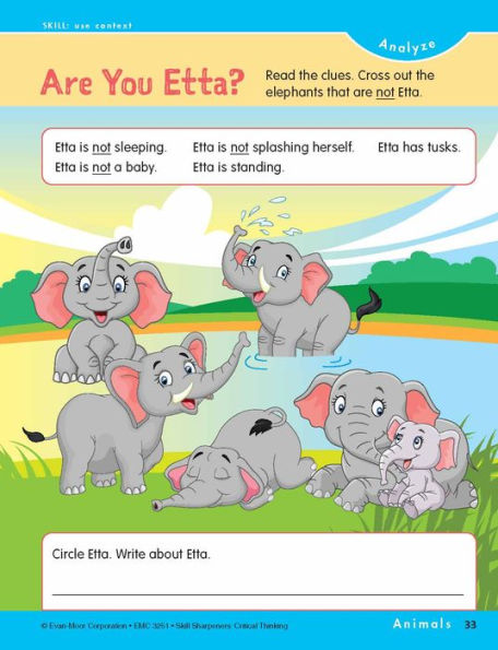 Skill Sharpeners: Critical Thinking, Grade 1 Workbook