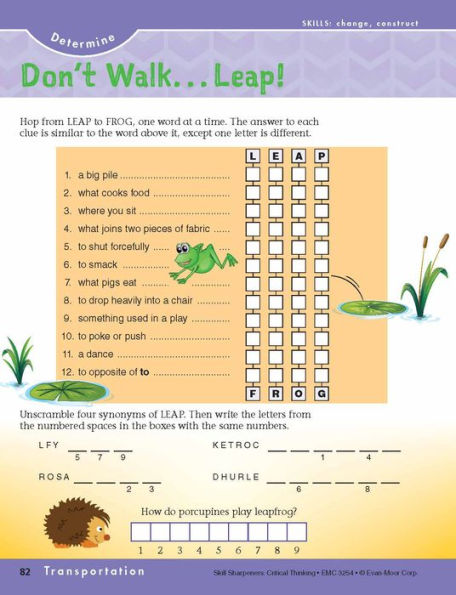 Skill Sharpeners: Critical Thinking, Grade 4 Workbook