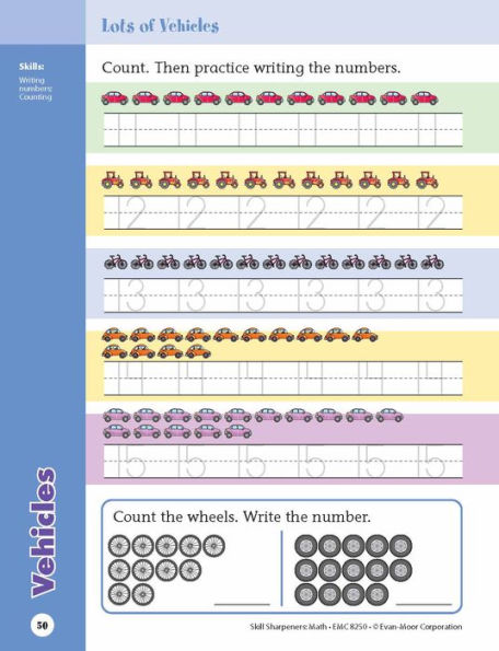 Skill Sharpeners: Math, Kindergarten Workbook
