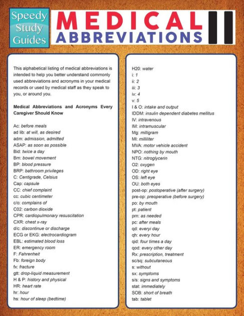 medical-abbreviations-ii-speedy-study-guide-by-speedy-publishing-llc