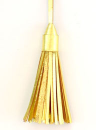 Title: Leather Tassel Gold Topper