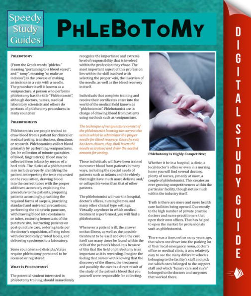 Phlebotomy: Speedy Study Guides