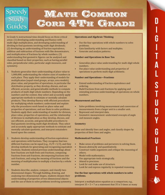 Math Common Core 4th Grade (Speedy Study Guide) by Speedy Publishing eBook Barnes & Noble®