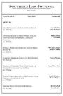 Southern Law Journal, Vol. XXVI, No. 2, Fall 2016