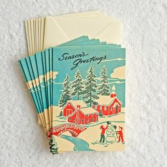 12 Christmas Cards from Pomegranate "Season's Greetings" 