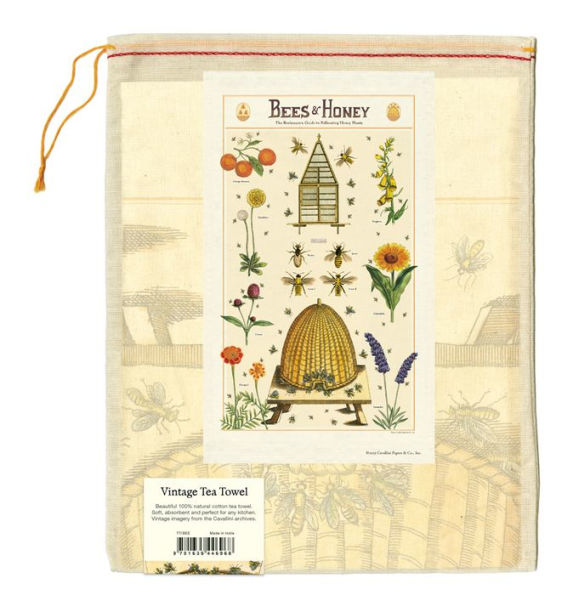 Cavallini Tea Towel - Bees & Honey