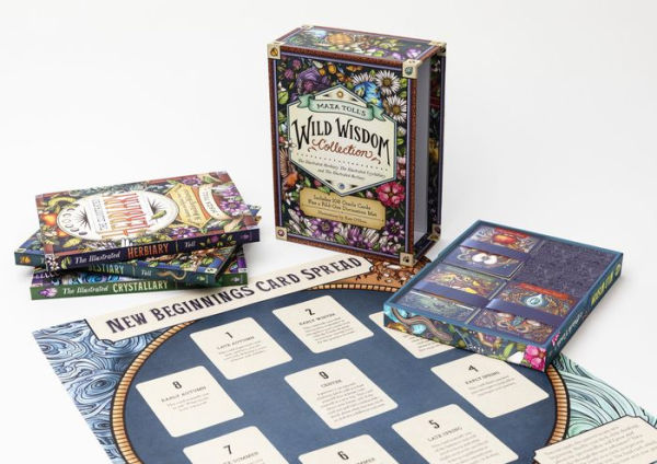 Maia Toll's Wild Wisdom Collection: The Illustrated Herbiary, The Illustrated Crystallary, and The Illustrated Bestiary; A Three-Book Set; Includes 108 Oracle Cards plus a Fold-Out Divination Mat