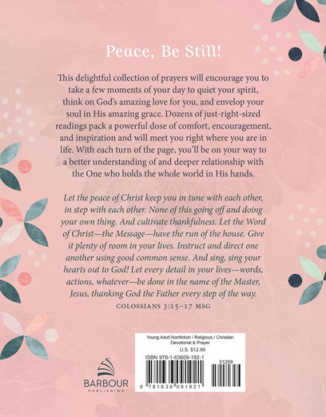 Peace, Be Still (teen girls): 180 Quiet-Time Prayers for Teen Girls