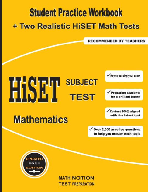 HiSET Subject Test Mathematics: Student Practice Workbook + Two ...