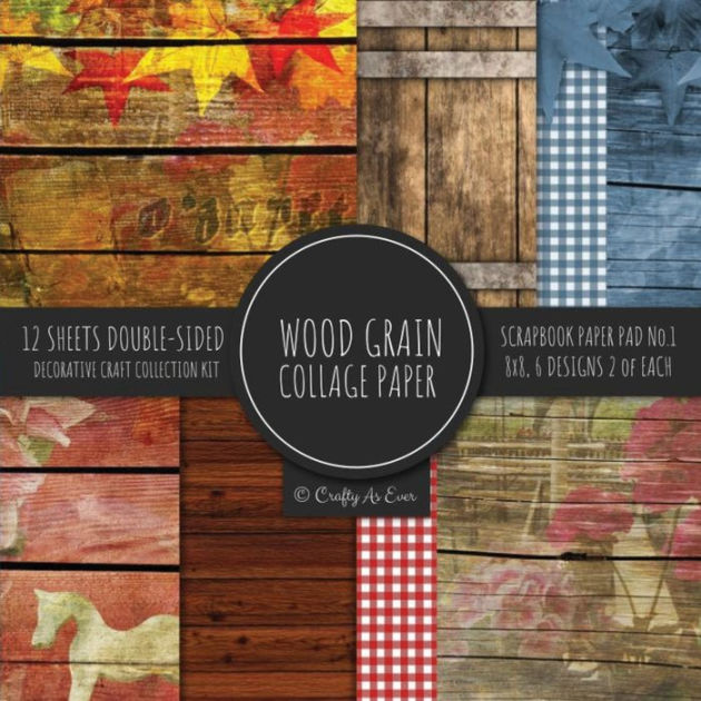 Wood Grain Collage Paper for Scrapbooking Photo Art Wood Print Flat