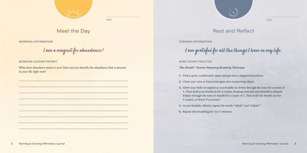 Morning and Evening Affirmation Journal: Inspiring Prompts and Meditative Reflections to Start and End Your Day