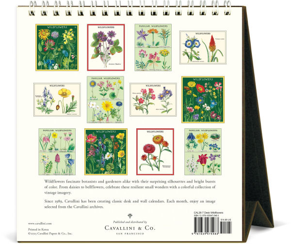 2026 Cavallini Wildflowers Desk Calendar