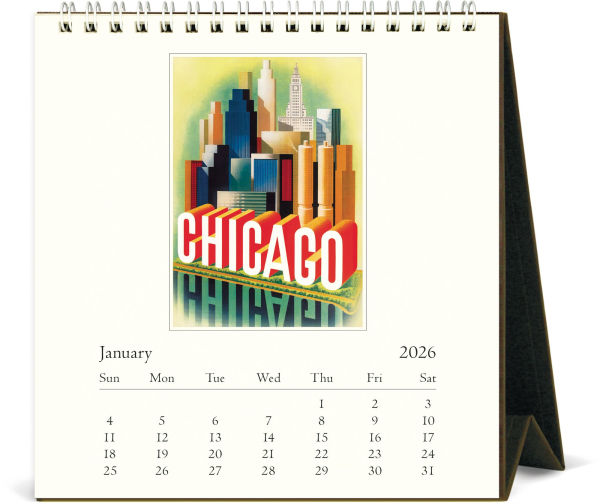2026 Cavallini Chicago Desk Calendar