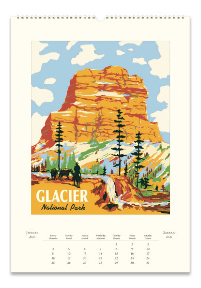 2026 Cavallini National Parks Wall Calendar