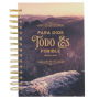 Christian Art Gifts Journal W/Scripture, Diario Espiral Montaï¿½a Todo Es Posible Mat. 19:26, Large, Hardcover Notebook, Wire Bound