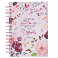 Title: Christian Art Gifts Journal W/Scripture, Diario Espiral Rosado Floral Los Planes Jer. 29:11, Large, Hardcover Notebook, Wire Bound, Author: Christian Art Gifts