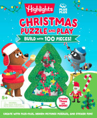 Christmas Puzzle and Play: Build with 100 Pieces!: Holiday Puzzle and Building Set with Hidden Objects, Stickers and Plus-Plus Building Blocks for Kids Ages 5 and Up