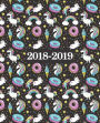 Agenda settimanale 2018-2019: Anno scolastico agenda dello studente, docente, prefessore, e insegnante: 19x23cm: Agenda 2018-2019 settimanale italiano: Motivo unicorni, gatti, ciambelle e gelato