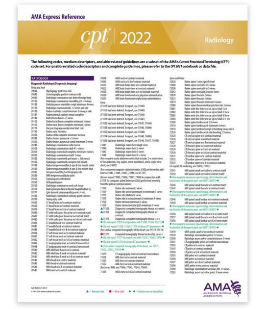 CPT 2022 Express Reference Coding Card Radiology by AMA, Other Format