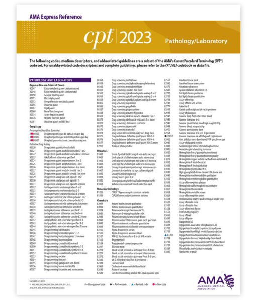 CPT 2023 Express Reference Coding Card Pathology/Laboratory by AMA