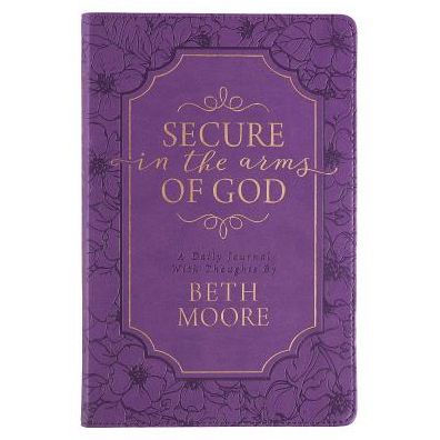 Secure In The Arms Of God Faux Leather Guided Journal in Purple