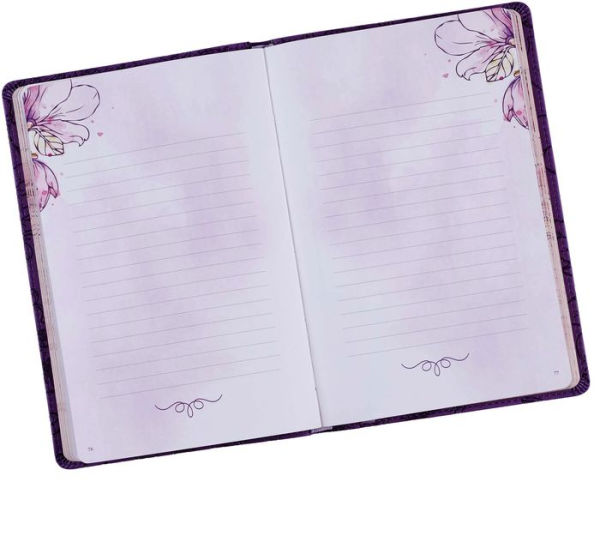 Secure In The Arms Of God Faux Leather Guided Journal in Purple